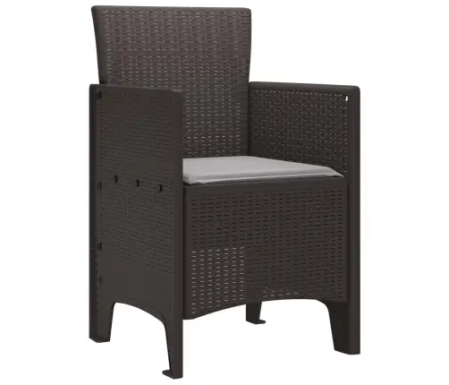 Sodo Kėdė Su Pagalve 2 Pcs Ruda 53 X 49 X 85 Cm Polipropilenas