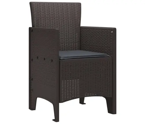 Dārza Krēsli Ar Spilveniem 2 Gab Brūns Vidaxl