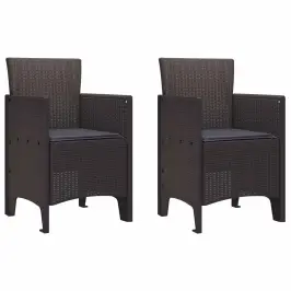 Dārza Krēsls 2 Pcs Brūna 53 X 49 X 85 Cm Pp Vidaxl