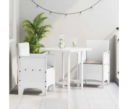 Dārza Krēsli Ar Spilveniem 2 Gab. Balts Poli Rotangpalma Vidaxl