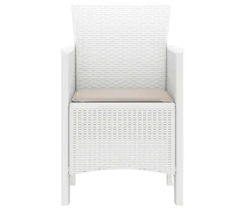 Dārza Krēsli Ar Spilveniem 2 Gab. Balts Poli Rotangpalma Vidaxl