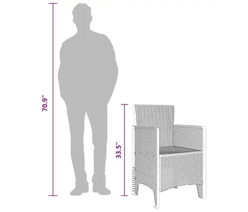 Sodo Kėdė 4 Pcs Ruda 53 X 49 X 85 Cm Pp
