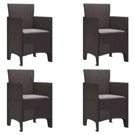Dārza Krēsls 4 Pcs Brūna 53 X 49 X 85 Cm Pp Vidaxl Dārza Krēsls 4 Pcs Brūna 53 X 49 X 85 Cm Pp Vidaxl