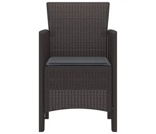 Dārza Krēsli Ar Spilveniem 4 Gab. Brūnā Poliratanā Vidaxl