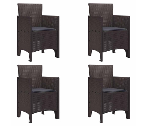 Sodo Kėdė 4 Pcs Ruda 53 X 49 X 85 Cm Pp