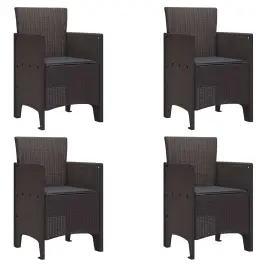 Dārza Krēsls 4 Pcs Brūna 53 X 49 X 85 Cm Pp Vidaxl