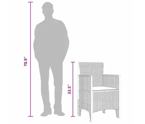 Sodo Kėdė 4 Pcs Ruda 53 X 49 X 85 Cm Pp