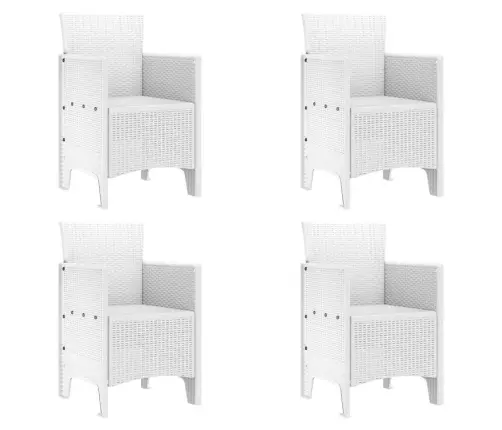Sodo Kėdė 4 Pcs Balta 53 X 49 X 85 Cm Pp