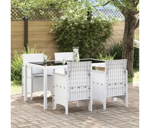 Dārza Krēsli Ar Spilveniem, 4 Gab. Baltā Poli Rotangpalma Vidaxl