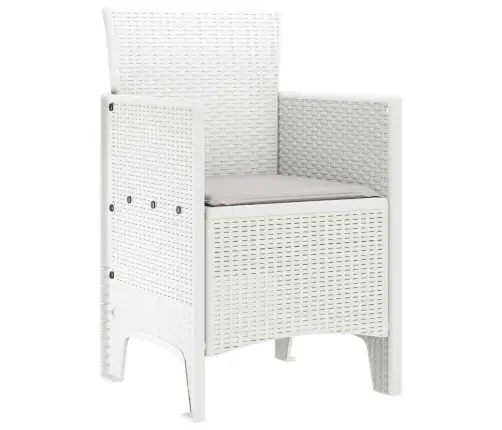 Dārza Krēsli Ar Spilveniem, 4 Gab. Baltā Poli Rotangpalma Vidaxl