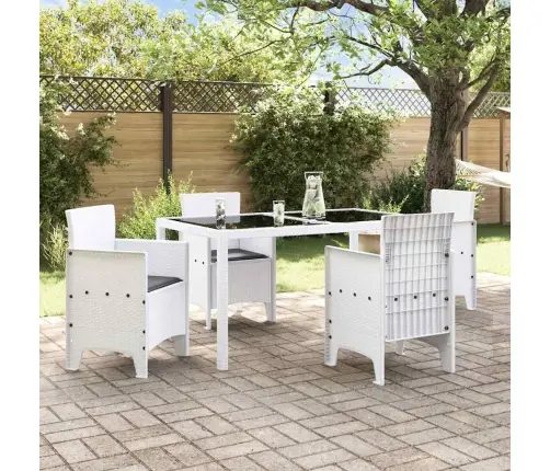 Dārza Krēsli Ar Spilveniem 4 Gabali Baltā Poliratonā Vidaxl