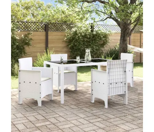 Vidaxl Dārza Krēsli Ar Spilveniem 4 Gab. Balti Poli Rotangpalma