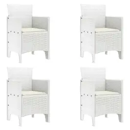 Dārza Krēsls 4 Pcs Balts 53 X 49 X 85 Cm Pp Vidaxl
