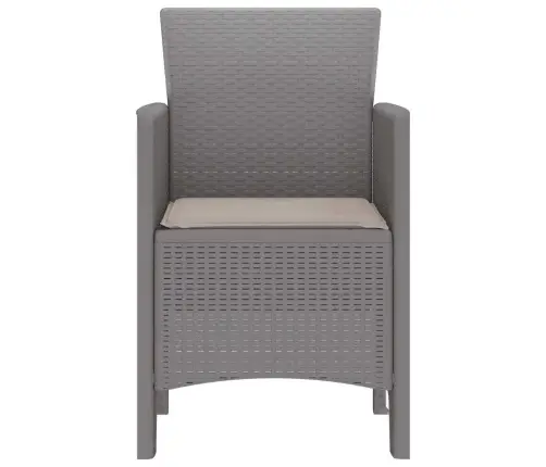 Dārza Krēsli Ar Spilveniem 4 Gab. Gaiši Pelēks Polietilēna Rotangpalma Vidaxl