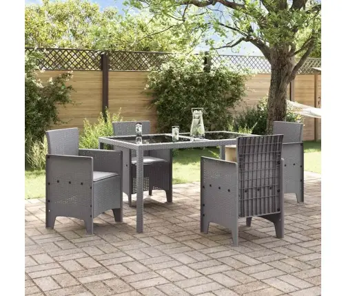 Sodo Kėdė 4 Pcs Šviesiai Pilka 53 X 49 X 85 Cm Polipropilenas