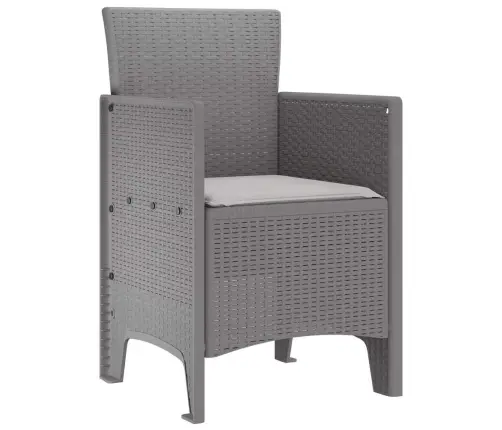 Sodo Kėdė 4 Pcs Šviesiai Pilka 53 X 49 X 85 Cm Polipropilenas