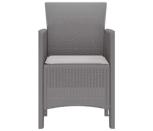 Sodo Kėdė 4 Pcs Šviesiai Pilka 53 X 49 X 85 Cm Polipropilenas