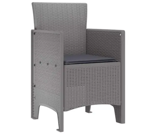 Dārza Krēsli Ar Spilveniem 4 Gab. Gaiši Pelēki Poli Ratanu Vidaxl