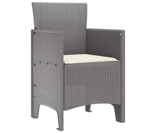 Sodo Kėdė 4 Pcs Šviesiai Pilka 53 X 49 X 85 Cm Polipropilenas