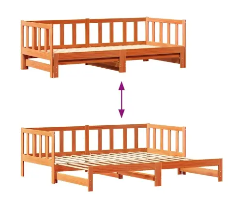 Vaikų Dienos Lova Su Traukiama Lova Vaško Ruda