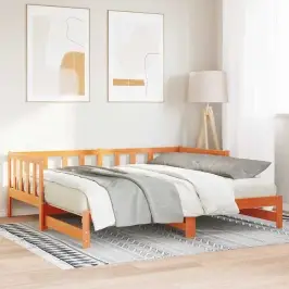 Izvelkamais Dienas Gultas Vaska Brūna 2 X (90X190) Cm Vidaxl Izvelkamais Dienas Gultas Vaska Brūna 2 X (90X190) Cm Vidaxl