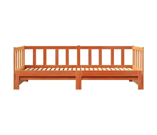 Izvelkamais Dienas Gultas Rāmjis Bez Matrača Vaksas Brūnā Krāsā 2X(90X190) Cm Vidaxl