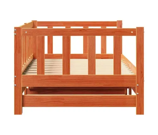 Izvelkamais Dienas Gultas Rāmjis Bez Matrača Vaksas Brūnā Krāsā 2X(90X190) Cm Vidaxl