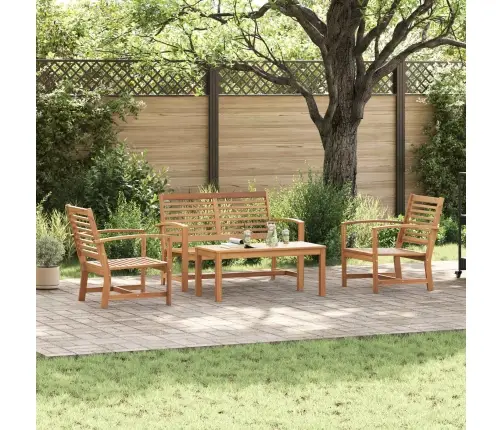 Dārza Dīvānu Komplekts 4 Pcs Dabiska Masīvs Tīkkoks