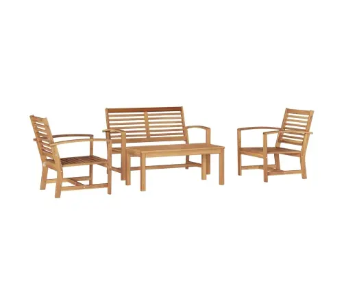 Dārza Dīvānu Komplekts 4 Pcs Dabiska Masīvs Tīkkoks
