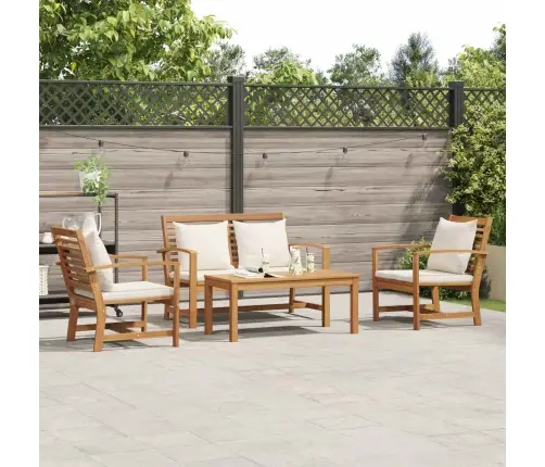 Dārza Dīvānu Komplekts 4 Pcs Dabiska Masīvs Tīkkoks