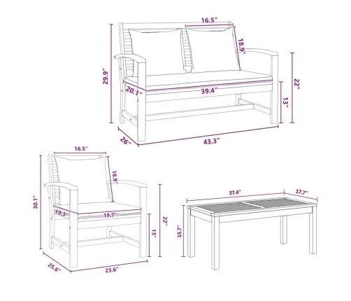Sodo Sofų Rinkinys Natūrali Tikmedžio Masyvas Sodo Sofų Rinkinys Natūrali Tikmedžio Masyvas