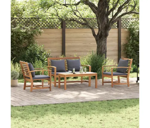 Dārza Dīvānu Komplekts 4 Pcs Dabiska Masīvs Tīkkoks