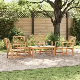 Dārza Dīvānu Komplekts 5 Pcs Dabiska Ciets Tekša Koks Vidaxl