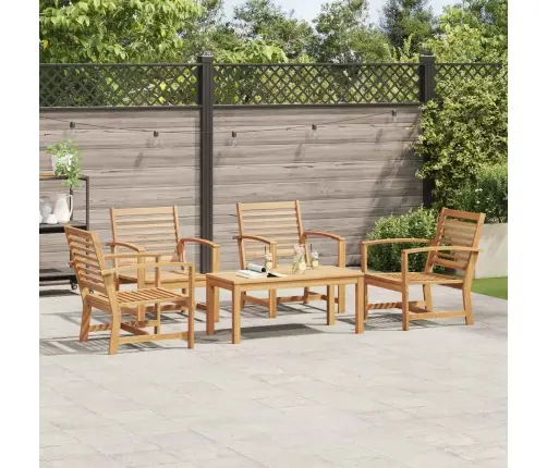 Dārza Dīvānu Komplekts 5 Pcs Dabiska Masīvs Tīkkoks