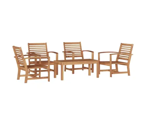 Dārza Dīvānu Komplekts 5 Pcs Dabiska Masīvs Tīkkoks