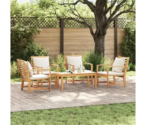 Dārza Dīvānu Komplekts 5 Pcs Dabiska Masīvs Tīkkoks