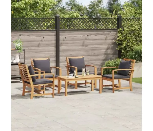 Dārza Dīvānu Komplekts 5 Pcs Dabiska Masīvs Tīkkoks