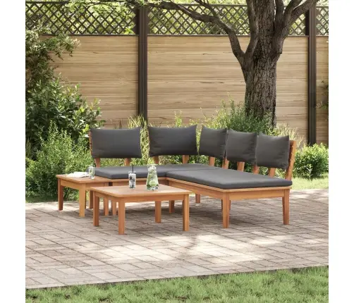 Dārza Sola Komplekts 4 Pcs Brūns Un Tumši Pelēks Un Brūns Vidaxl