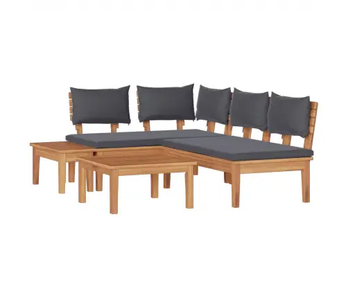 Dārza Sola Komplekts 4 Pcs Brūns Un Tumši Pelēks Un Brūns Vidaxl