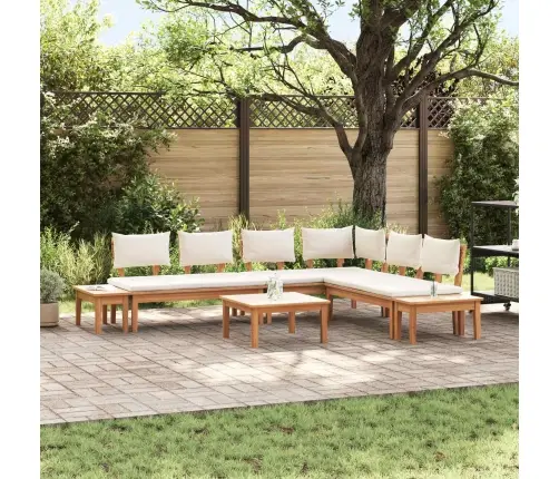 Sodo Sofų Rinkinys 4 Pcs Ruda Ir Grietinėlė