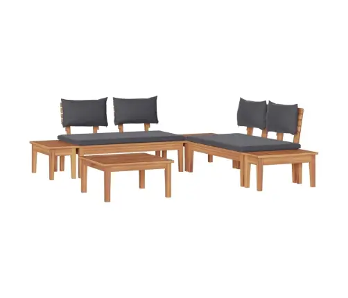 Dārza Sola Komplekts 3 Pcs Brūns Un Tumši Pelēks Un Brūns Vidaxl