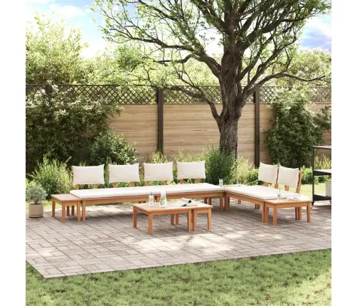 Dārza Sola Komplekts 5 Pcs Brūns Un Krēma 2 Vietīgs Mazi Vidaxl