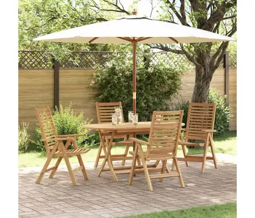 Sodo Valgomojo Komplektas 5 Pcs Ruda Tikmedžio Masyvas