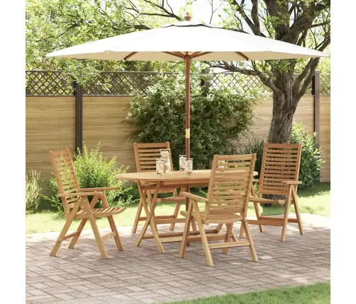 5 Daļu Dārza Ēdamā Seta Salokāms Masīvs Koks Tīkkoks Vidaxl