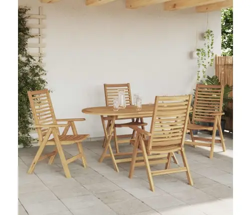 5 Daļu Dārza Ēdamā Seta Salokāms Masīvs Koks Tīkkoks Vidaxl