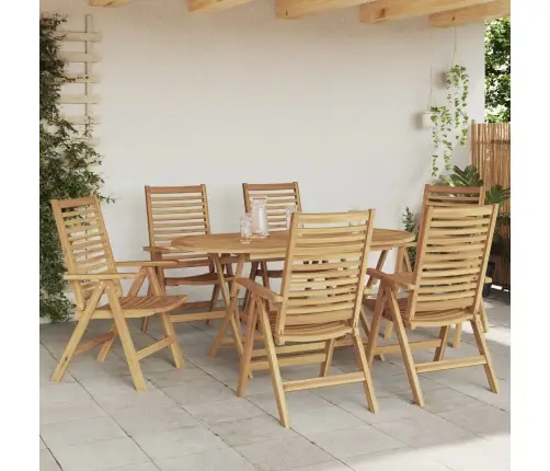 Aia Söögilaudade Komplekt 7 Pcs Pruun Tugev Teakpuit