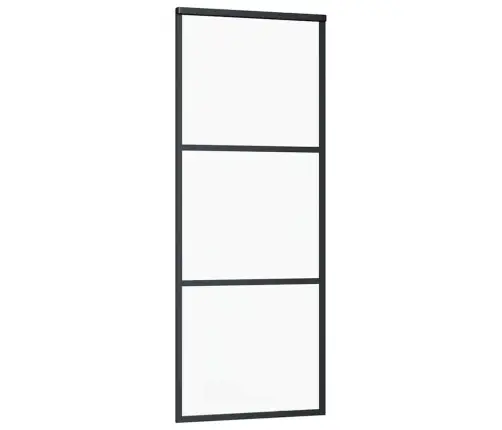 Bīdāmās Durvis Ar Stiprinājumiem, Melns, Stikls, 76X205 Cm Vidaxl