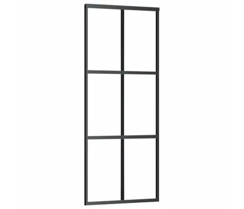 Bīdāmās Durvis Ar Stiprinājumiem, Melns, Stikls, 76X205 Cm Vidaxl