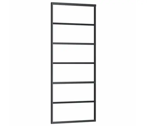 Bīdāmās Durvis Ar Stiprinājumiem, Melns, Stikls, 76X205 Cm Vidaxl