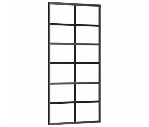 Bīdāmās Durvis Ar Stiprinājumiem, Melns, Stikls, 90X205 Cm Vidaxl